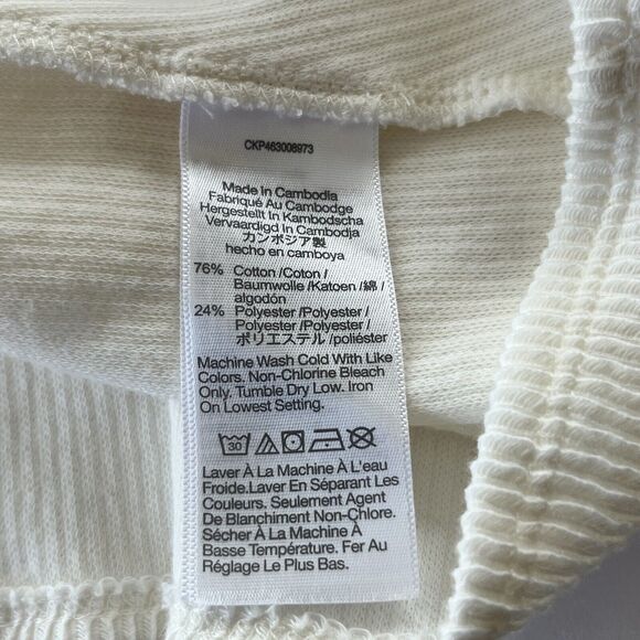 Madewell Texture & Thread Jacquard Knot Front Top Women Size XXL Bright Ivory - Picture 10 of 10